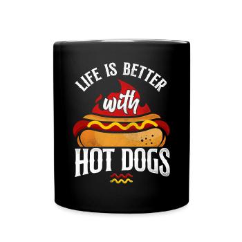 La vie adulte du hot-dog est meilleure avec - Mug uni - noir - Devant
