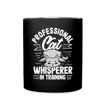 Professional Cat Whisperer In Training - Funny - Full Colour Mug - black - Front