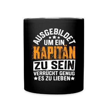 Captain Sailing Boats Boat Skipper Saying - Full Colour Mug - black - Front