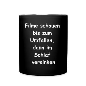 Schlaflos Geschenk - Tasse einfarbig - Schwarz - Vorne
