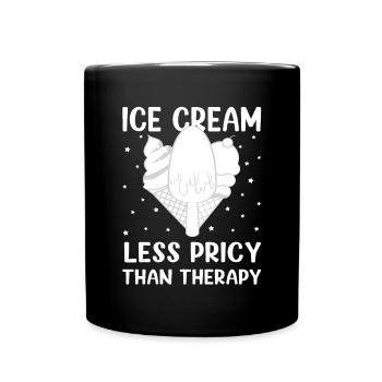 Moins cher que la thérapie pour un cadeau d’amateur de crème glacée - Mug uni - noir - Devant