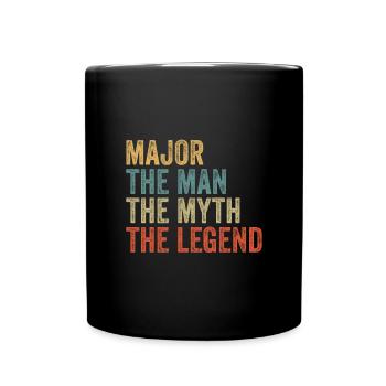 Major the man the myth - Tasse einfarbig - Schwarz - Vorne