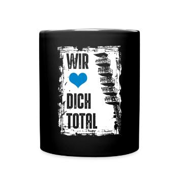 Rostock Fussball Wir lieben dich total Rostock - Tasse einfarbig - Schwarz - Vorne