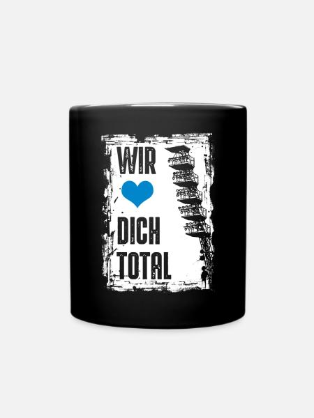 Rostock Fussball Wir lieben dich total Rostock - Tasse einfarbig - Schwarz