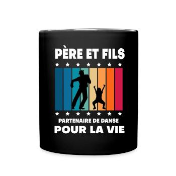 Father and Son Dancing Vintage Man Dad - Full Colour Mug - black - Front