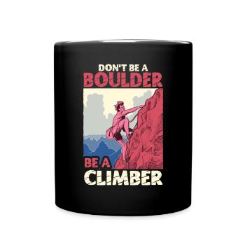 Klettern Mountain Boulder Climble Kletterer - Tasse einfarbig - Schwarz - Vorne