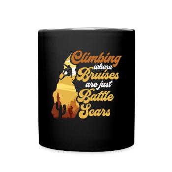 Klettern Mountain Boulder Climble Kletterer - Tasse einfarbig - Schwarz - Vorne