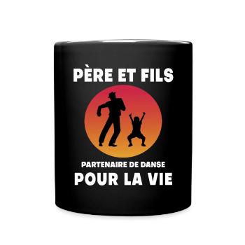 Father and Son Dance Retro Vintage Dad - Full Colour Mug - black - Front