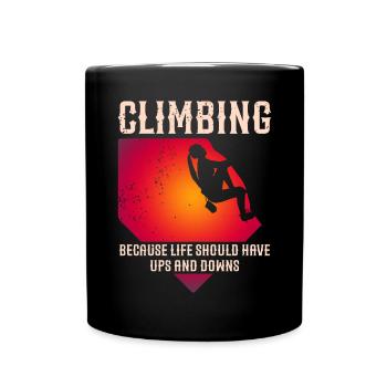 Klettern Mountain Boulder Climble Kletterer - Tasse einfarbig - Schwarz - Vorne