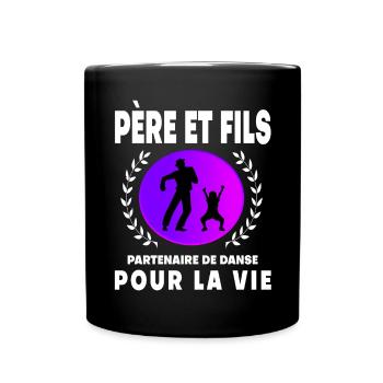 Father Son Dance Vintage Retro Sunset Dad - Full Colour Mug - black - Front