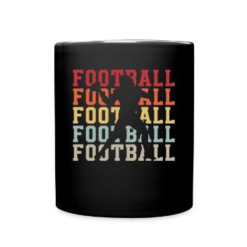 American Football Tshirt Men's Kids Football - Full Colour Mug - black - Front