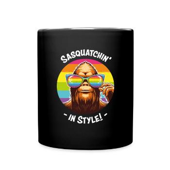Sasquatchin' avec style - Drôle de Bigfoot - Mug uni - noir - Devant