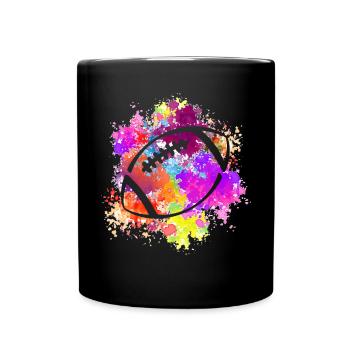 American Football Tshirt Men's Kids Football - Full Colour Mug - black - Front