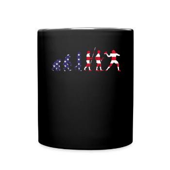 American Football Tshirt Men's Kids Football - Full Colour Mug - black - Front