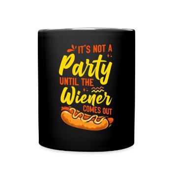 Hot Dog Adult Humor Pun Naughty - Full Colour Mug - black - Front