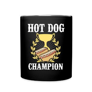 Hot-dog Adulte Manger des hot-dogs - Mug uni - noir - Devant