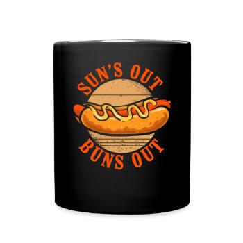 Hot Dog Adult Sun’s Out Buns Out - Mug uni - noir - Devant