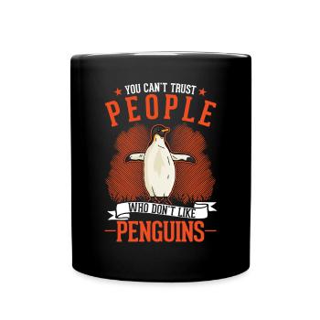 Pingouin cadeau Pingouin Pingouin aux yeux jaunes - Mug uni - noir - Devant