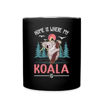 Zuhause ist wo mein Koala ist - Tasse einfarbig - Schwarz - Vorne