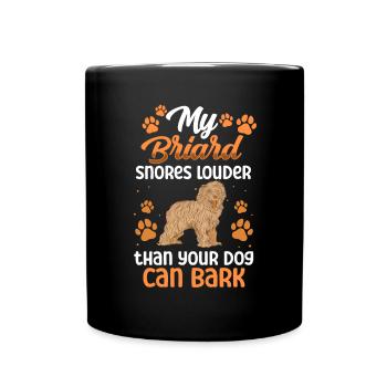 Briard snores louder Berger de Brie - Full Colour Mug - black - Front