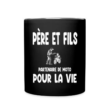 Motorrad Vater und Sohn Partner Biker Papa - Tasse einfarbig - Schwarz - Vorne