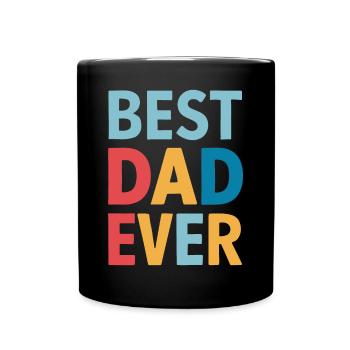 Bester Papa Aller Zeiten Farbenfroh - Tasse einfarbig - Schwarz - Vorne