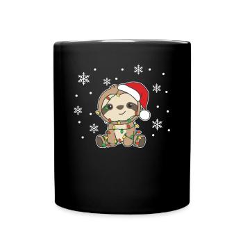 paresseux Noël Hiver Animaux paresseux - Mug uni - noir - Devant