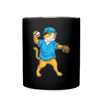 Sports de gants de baseball de baseball Cat - Mug uni - noir - Devant