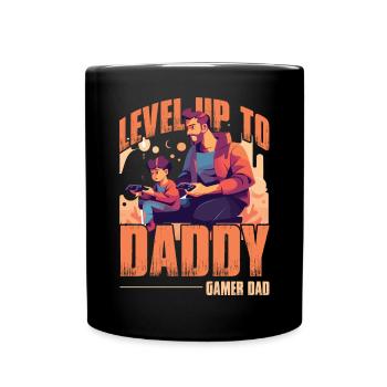 Level Up To Daddy Gamer Dad - Tasse einfarbig - Schwarz - Vorne