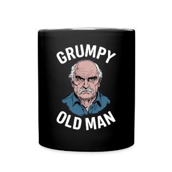 Grumpy Old Man Lustiger Spruch - Tasse einfarbig - Schwarz - Vorne