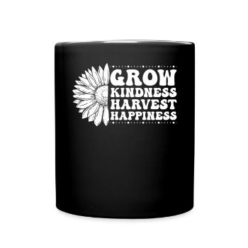 Grow Friendliness Harvest Happiness - Full Colour Mug - black - Front
