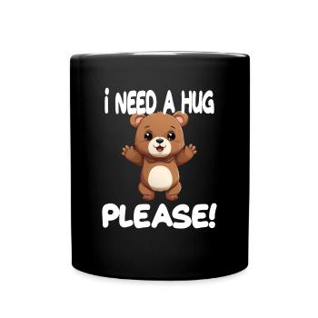 Hug Me Bear mit offenen Armen Umarmung für - Tasse einfarbig - Schwarz - Vorne