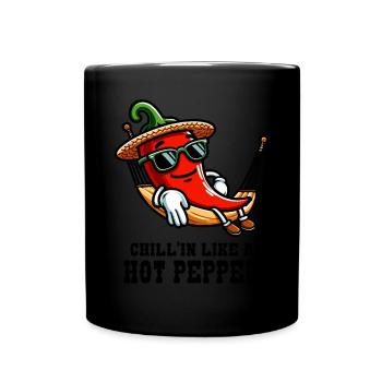 Chill like a hot pepper - Full Colour Mug - black - Front