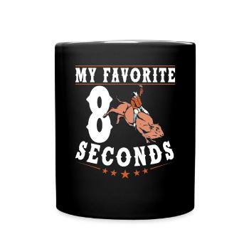 Bullenreiter Rodeo Western Cowboy Bull Riding - Tasse einfarbig - Schwarz - Vorne