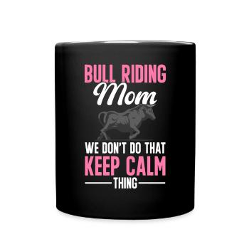 Bullenreiter Rodeo Western Cowboy Bull Riding - Tasse einfarbig - Schwarz - Vorne