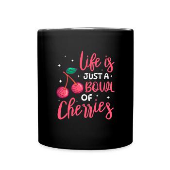 Cherry Cherry Tree Cherry Blossom Fruit Gift - Full Colour Mug - black - Front