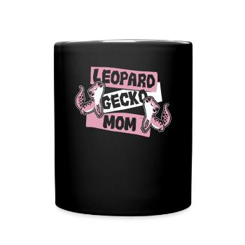 Leopard Gecko Mama Schopfeidechse Gekkota Leopard - Tasse einfarbig - Schwarz - Vorne