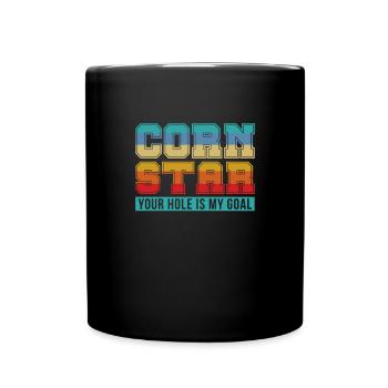 Cornhole Beanbag Sackloch Geschenk - Tasse einfarbig - Schwarz - Vorne