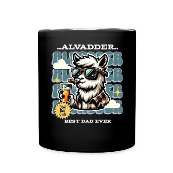Alvadder Alpaka Papa Vater Vatertag - Tasse einfarbig - Schwarz - Vorne