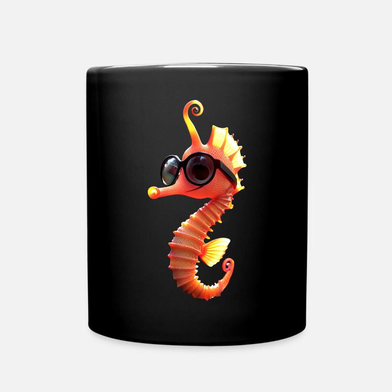 Seepferdchen Aquarist Angler Süßes Seepferdchen - Tasse einfarbig - Schwarz