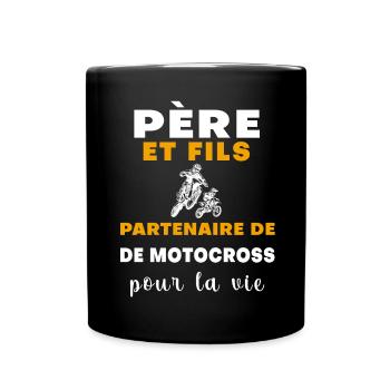 Motocross father and son biker - Full Colour Mug - black - Front