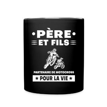 Father and Son Motocross Duo Man Biker - Full Colour Mug - black - Front