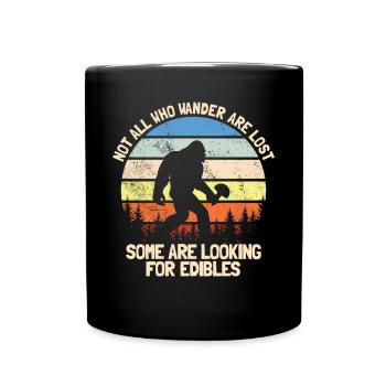 Nicht alle, die wandern, sind verloren. Retro-Pilz - Tasse einfarbig - Schwarz - Vorne