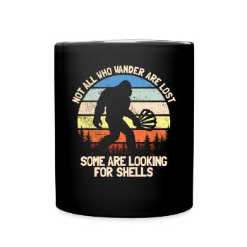 Nicht alle, die wandern, sind verloren. Retro-Musc - Tasse einfarbig - Schwarz - Vorne