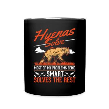 Hyäne Geschenk Erdwolf Hyena - Tasse einfarbig - Schwarz - Vorne