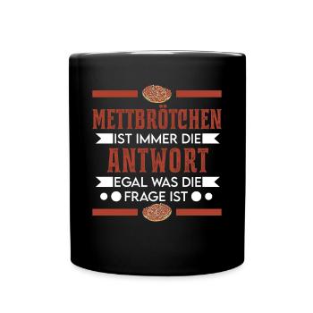 Mettbrötchen Mett lover Hackepeter - Full Colour Mug - black - Front
