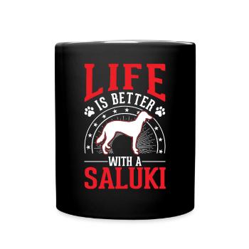 Life is better with Salukis - Full Colour Mug - black - Front