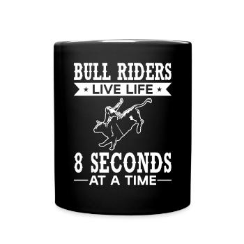 Bullenreiter Rodeo Western Cowboy Bull Riding - Tasse einfarbig - Schwarz - Vorne
