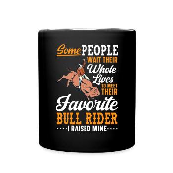 Bullenreiter Rodeo Western Cowboy Bull Riding - Tasse einfarbig - Schwarz - Vorne