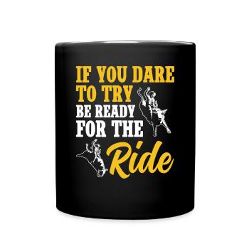 Bullenreiter Rodeo Western Cowboy Bull Riding - Tasse einfarbig - Schwarz - Vorne